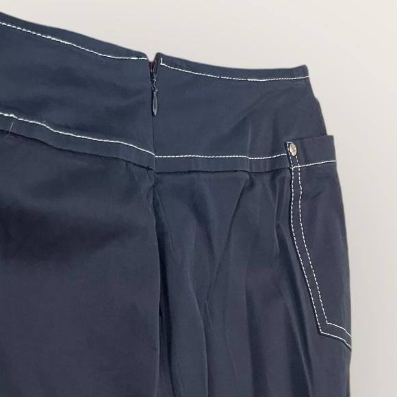 Escada Navy Blue High Rise Tuxedo Flare Dress Pants Stretch Sz 40 - Picture 7 of 10